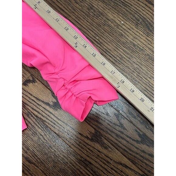 Generation Love Colleen Crepe Moto Jacket Ruched Sleeves Zip Up Ultra Pink S NEW - Picture 6 of 10